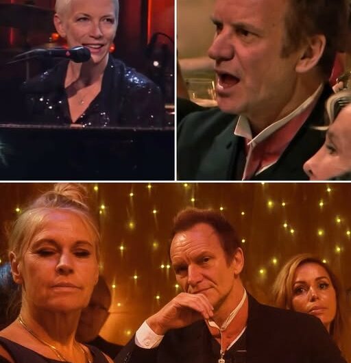 Sting’s Face Froze In Shock As Annie Lennox Slipped Onto The Stage Without Warning, Sat At The Piano, Dropped The Thunderous Line “There Was Only One Song… I Think You Know What It’s Going To Be,” And Turned Fragile Into A Haunting That Shattered Hearts, Left Sting’s Eyes Glassy, The Crowd Breathless, And Millions Still Replaying That One Note That Feels Like It Will Never End.